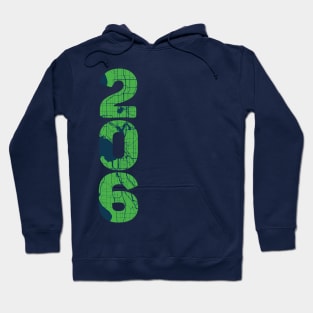 Seattle WA City Map and 206 Area Code Hoodie